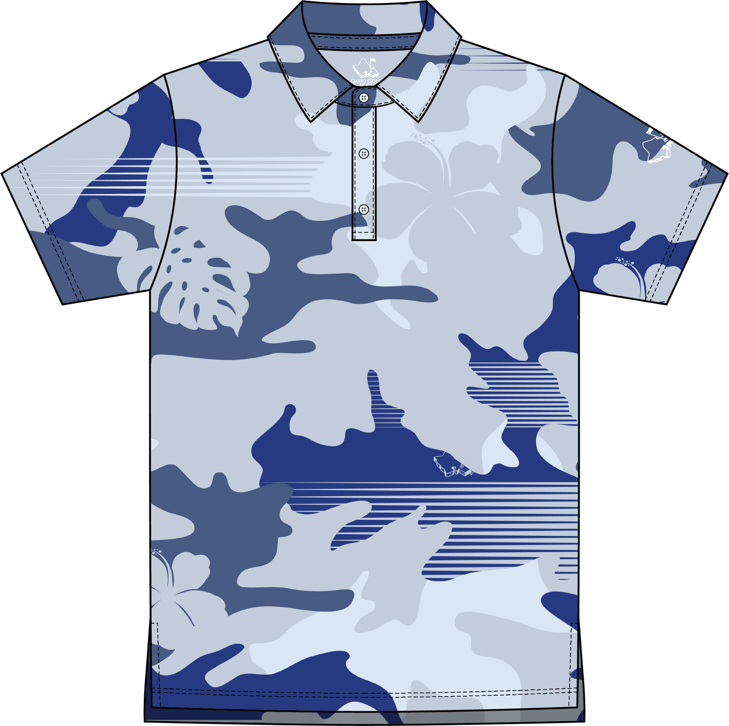 "XL Camo" - OGA Youth Polo - Blue Camouflage