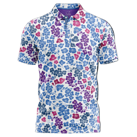 "Sakura" Multi Ditsy - OGA Men's Polo - Multi Color