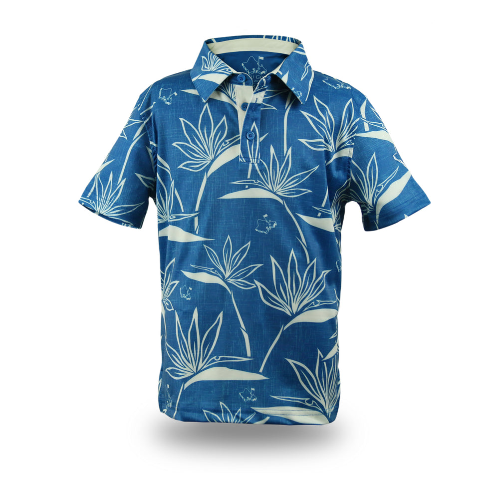 
                      
                        "Birdies of Paradise" Teal Ecru - OGA Youth Polo - Teal Blue Ecru White
                      
                    
