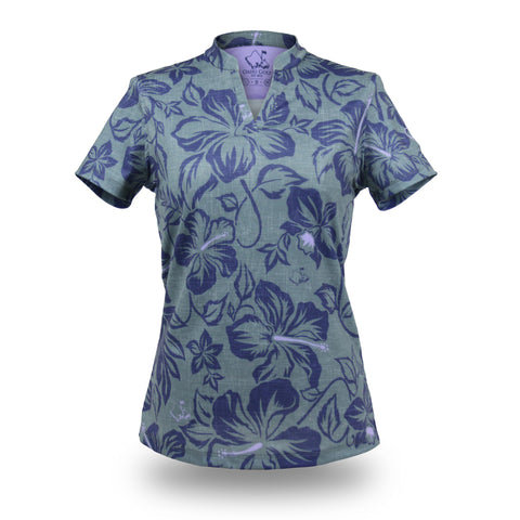 "Ube Bloom" - OGA Women's Polo - Graphite Ube