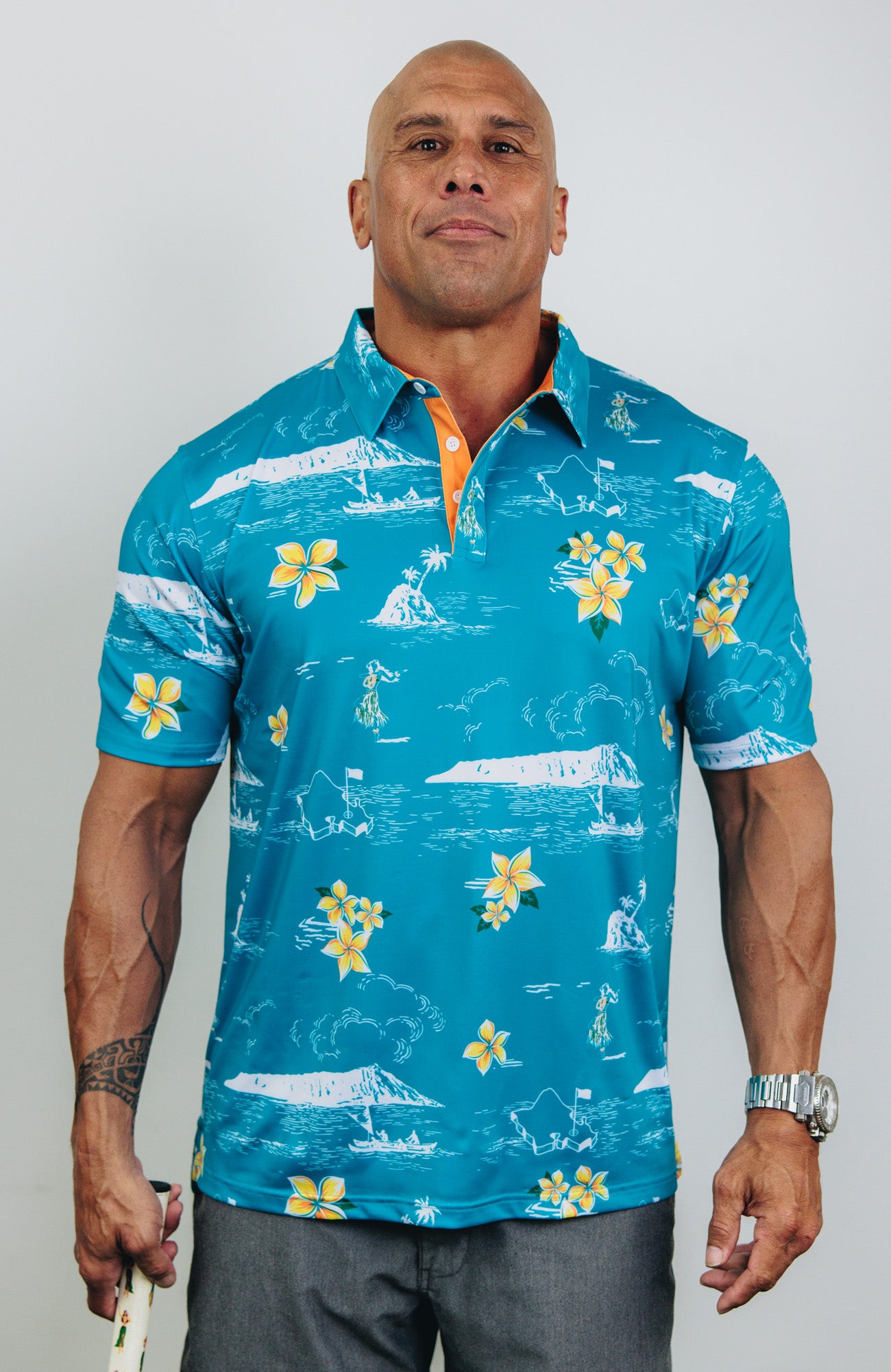 "Classic Scenic" Teal Flash - OGA Men's Polo - Teal Green