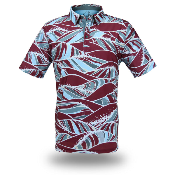 "Swell" Crimson Camo - OGA Men's Polo - Crimson