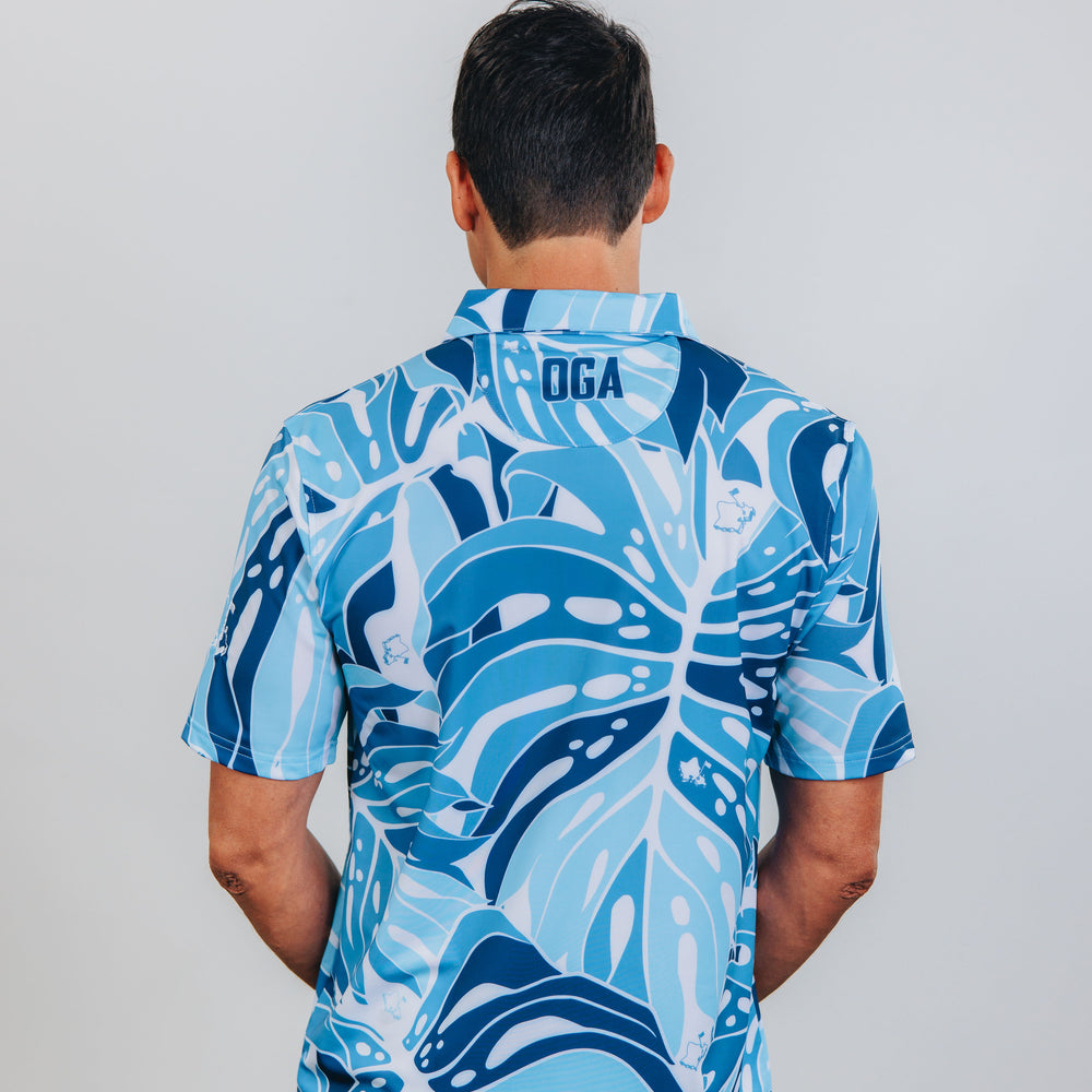 
                      
                        "Monstera 2.0" Variegated Slate - OGA Men's Polo - Slate Blues
                      
                    