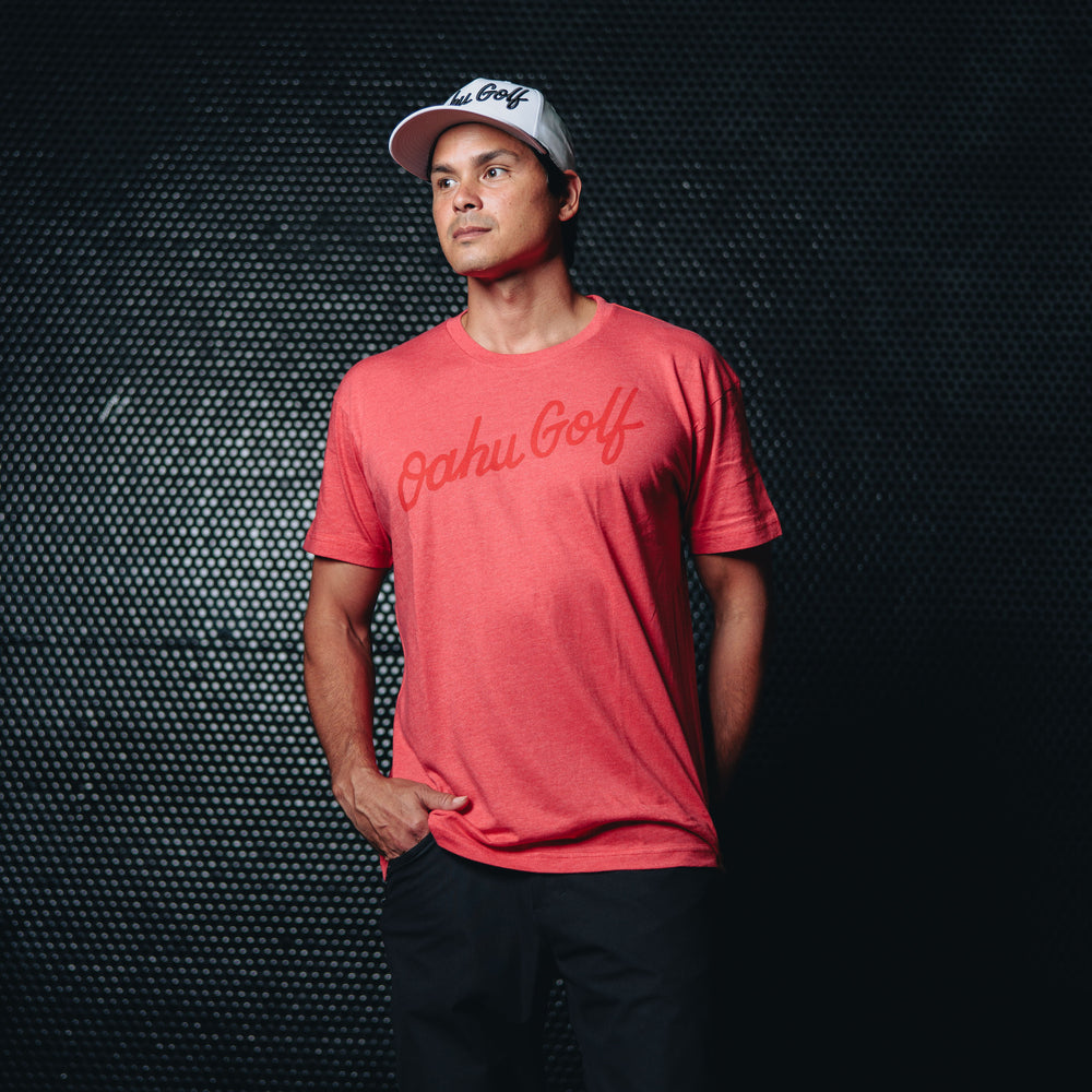 "OG Script" - OGA Unisex Graphic Tee - Red Heather