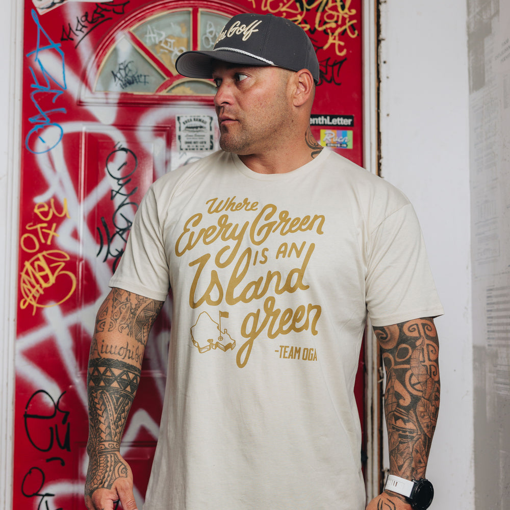 "Island Green" - OGA Unisex Graphic Tee - Bone White