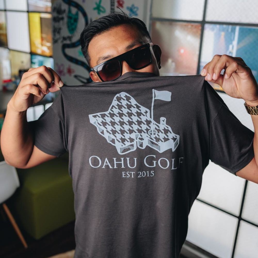 "Island Houndstooth" - OGA Unisex Graphic Tee - Vintage Black