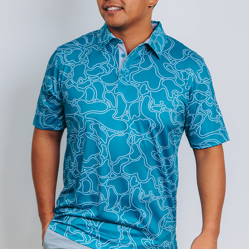 
                      
                        "Island Coral" Dark Teal - OGA Men's Polo - Dark Teal / Silver
                      
                    