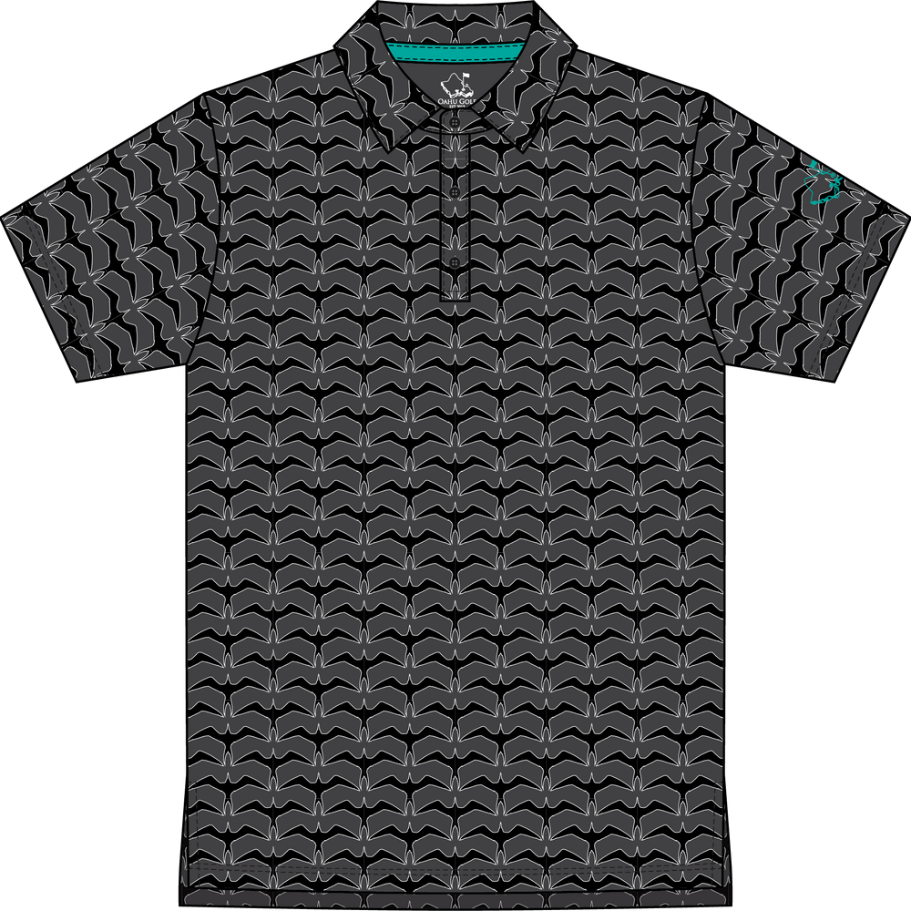 "Iwa Flock" Onyx Shadow - OGA Youth Polo - Graphite / Onyx