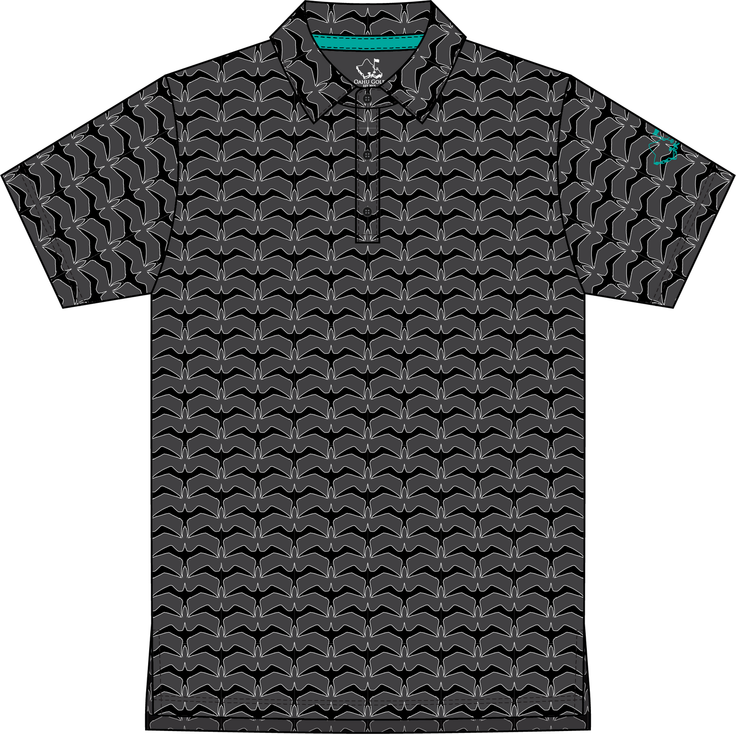 "Iwa Flock" Onyx Shadow - OGA Youth Polo - Graphite / Onyx