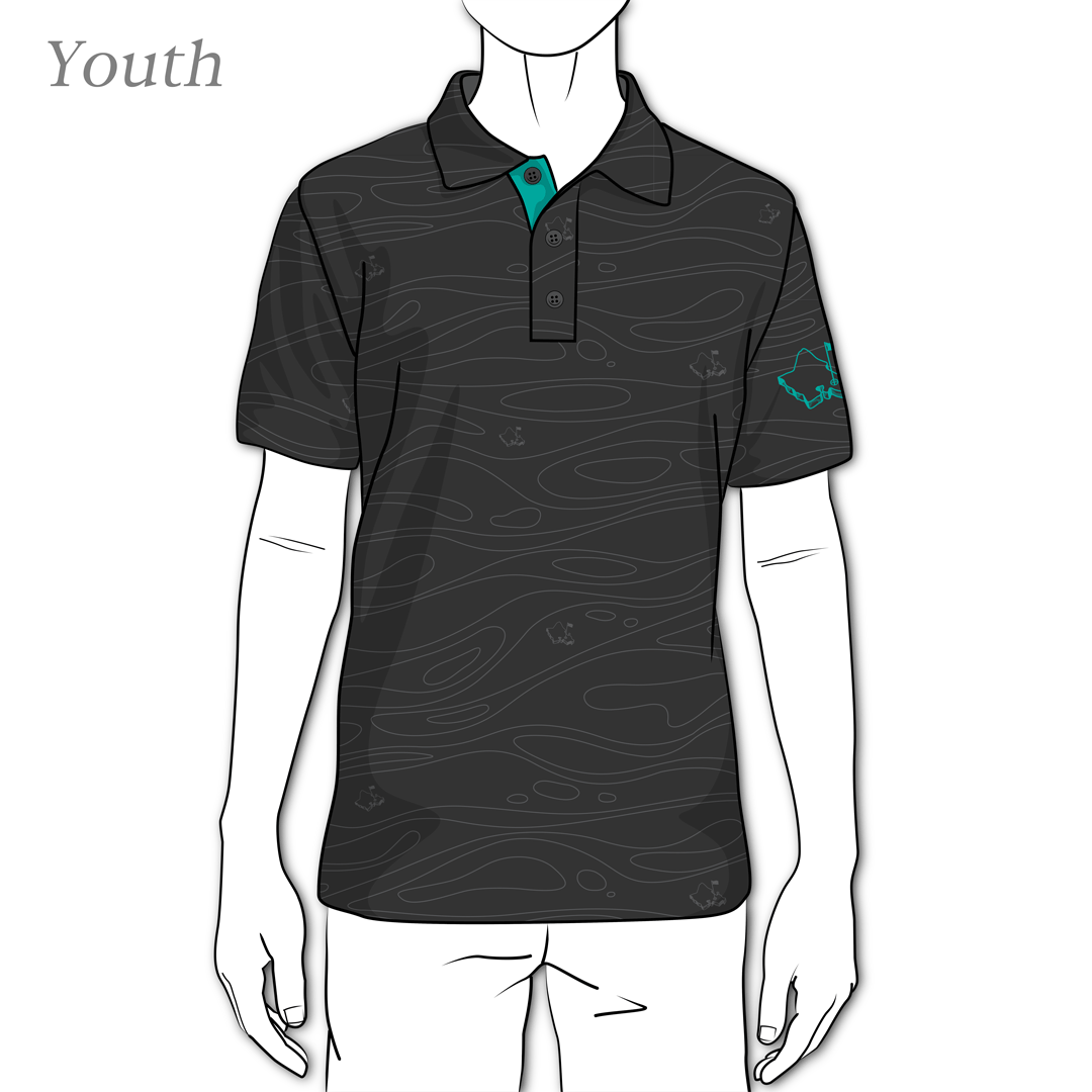 "Liquid Onyx" - OGA Youth Polo - Onyx Black