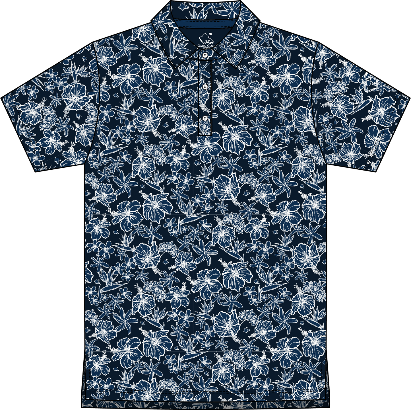 "Small Kine Sketchy" Dark Ocean - OGA Youth Polo - Midnight Blues
