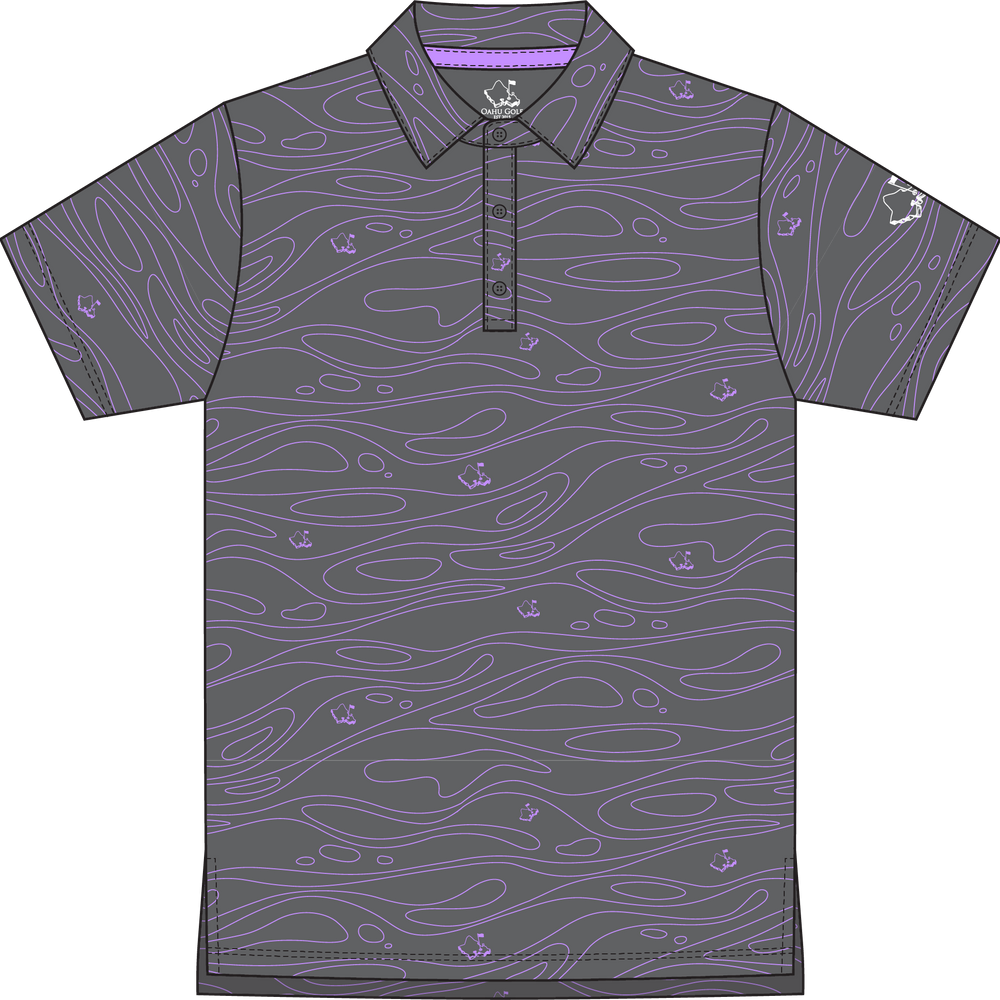 "Liquid" Steel Ube - OGA Youth Polo - Steel Gray / Ube
