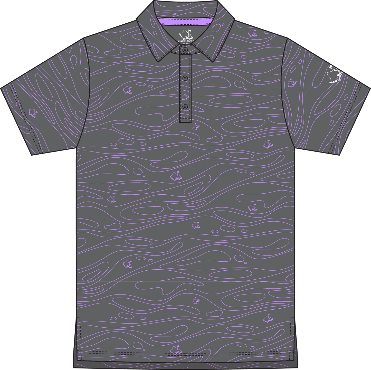 "Liquid" Steel Ube - OGA Youth Polo - Steel Gray / Ube