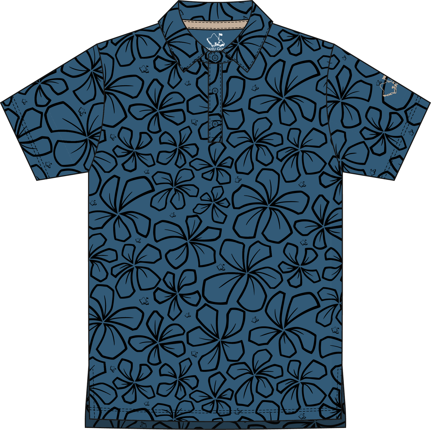 "Mini Retro" Blue Haze - OGA Youth Polo - Dusty Blue / Black