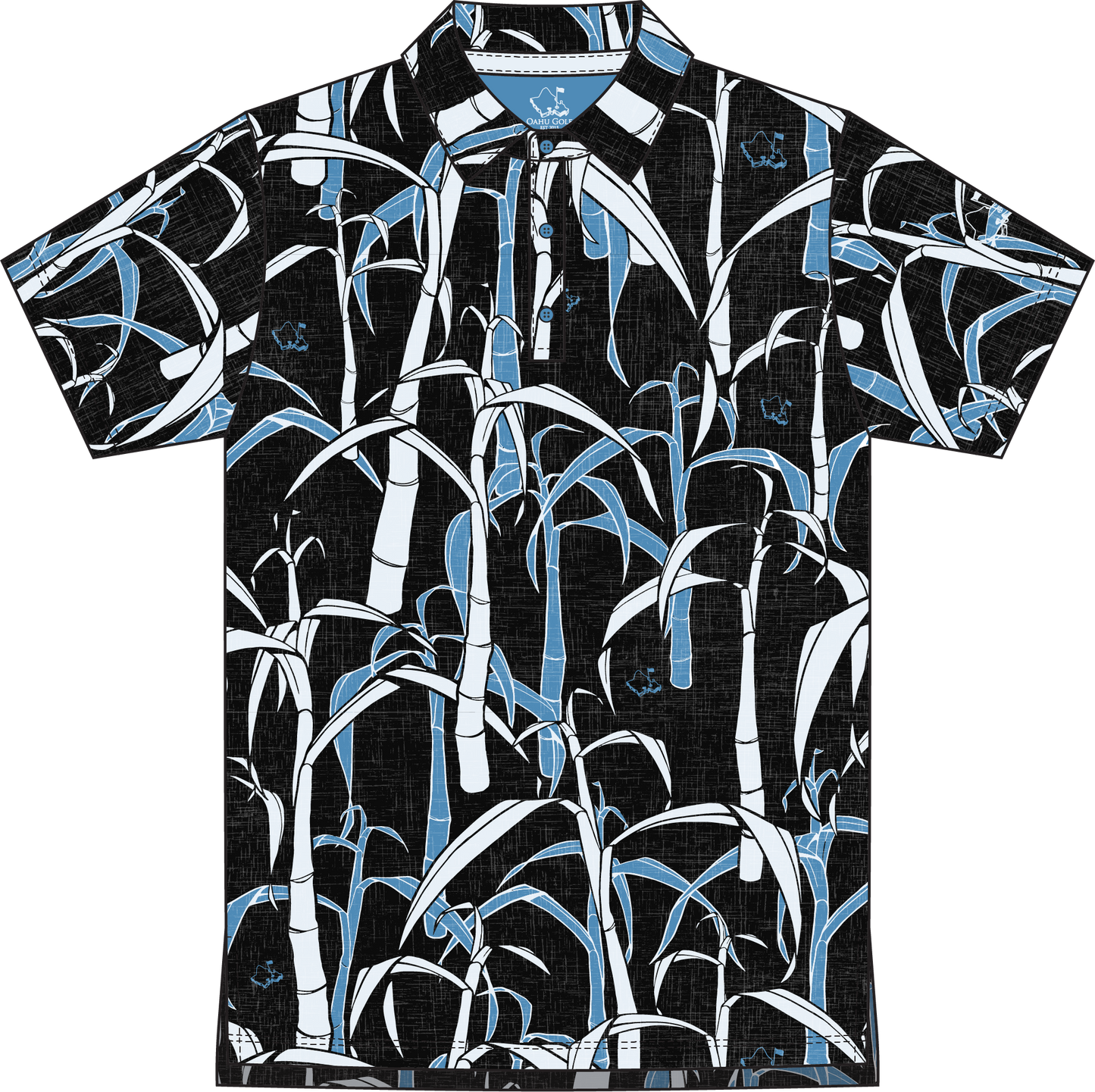 "Sugar Cane" Powder Black - OGA Youth Polo - Powder Blue / Obsidian