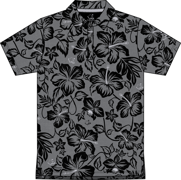 
                      
                        "Bloom" Black Smoke - OGA Men's Polo - Smoke Gray / Black
                      
                    