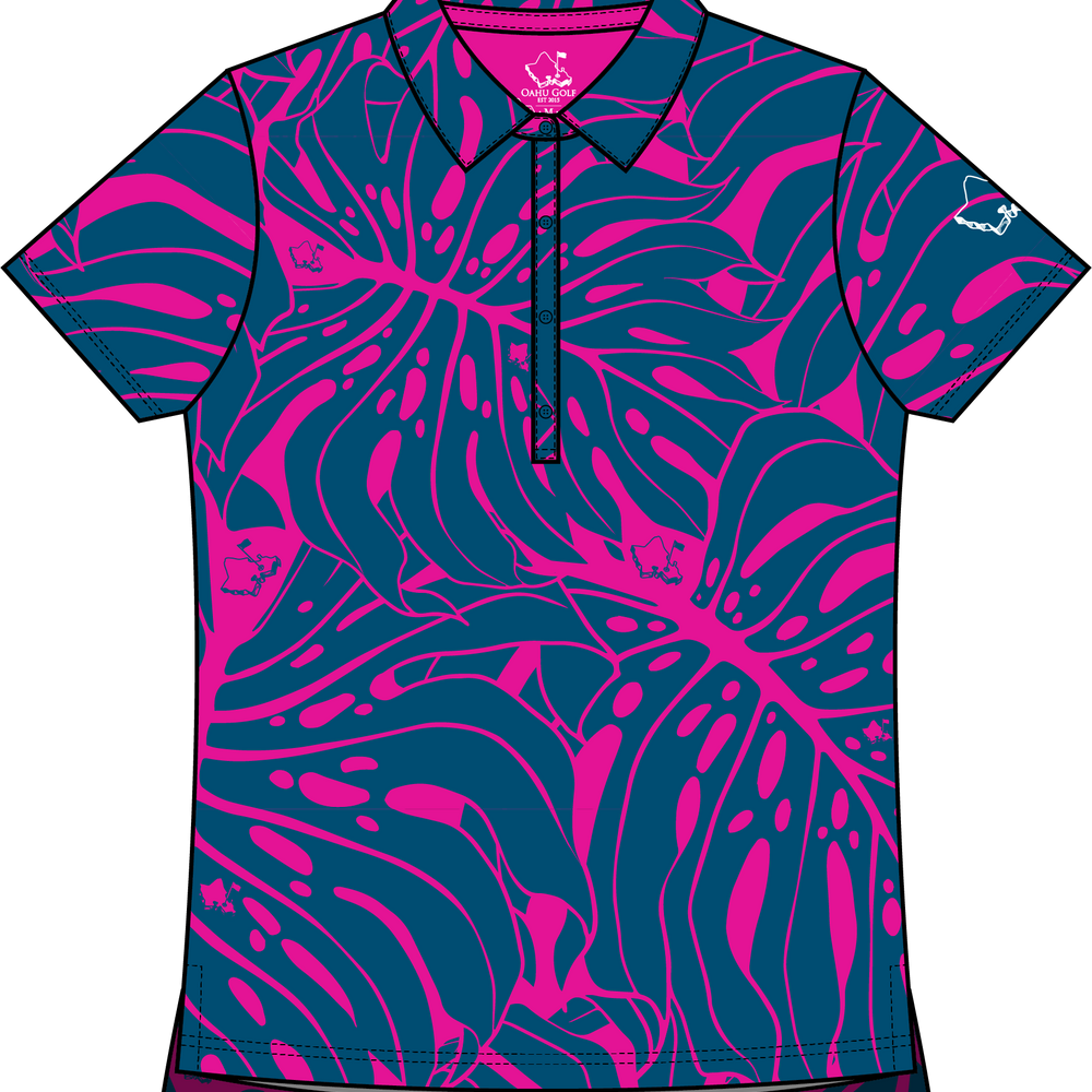 
                      
                        "Monstera 2-0" Contrast 2 - OGA Women's Polo - Royal / Pink
                      
                    
