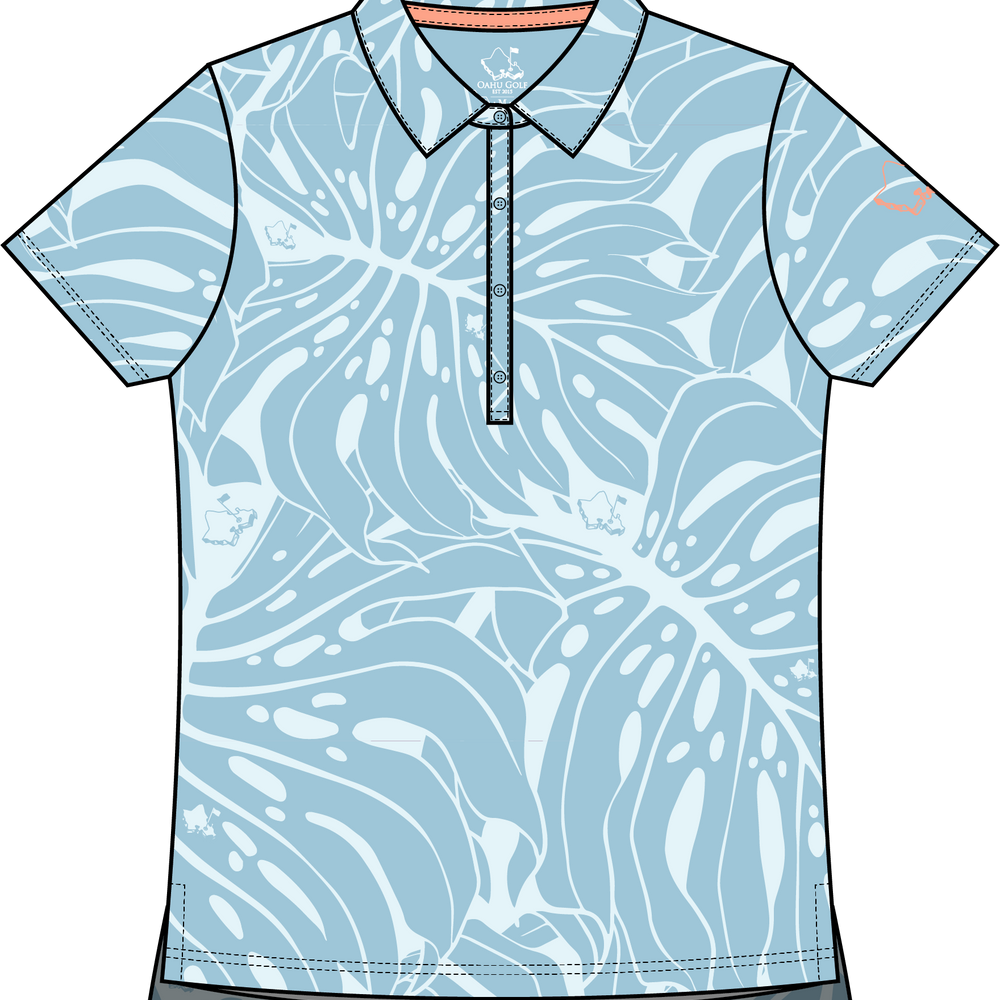 
                      
                        "Monstera 2-0" Tonal Slate - OGA Womens's Polo - Slate Blue
                      
                    