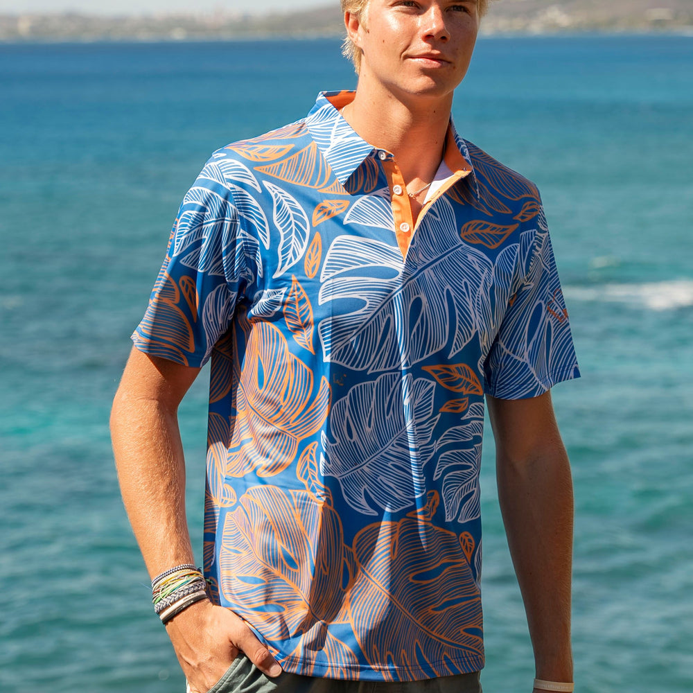 "Out of Line" Sea Gold - OGA Men's Polo - Blue / Gold