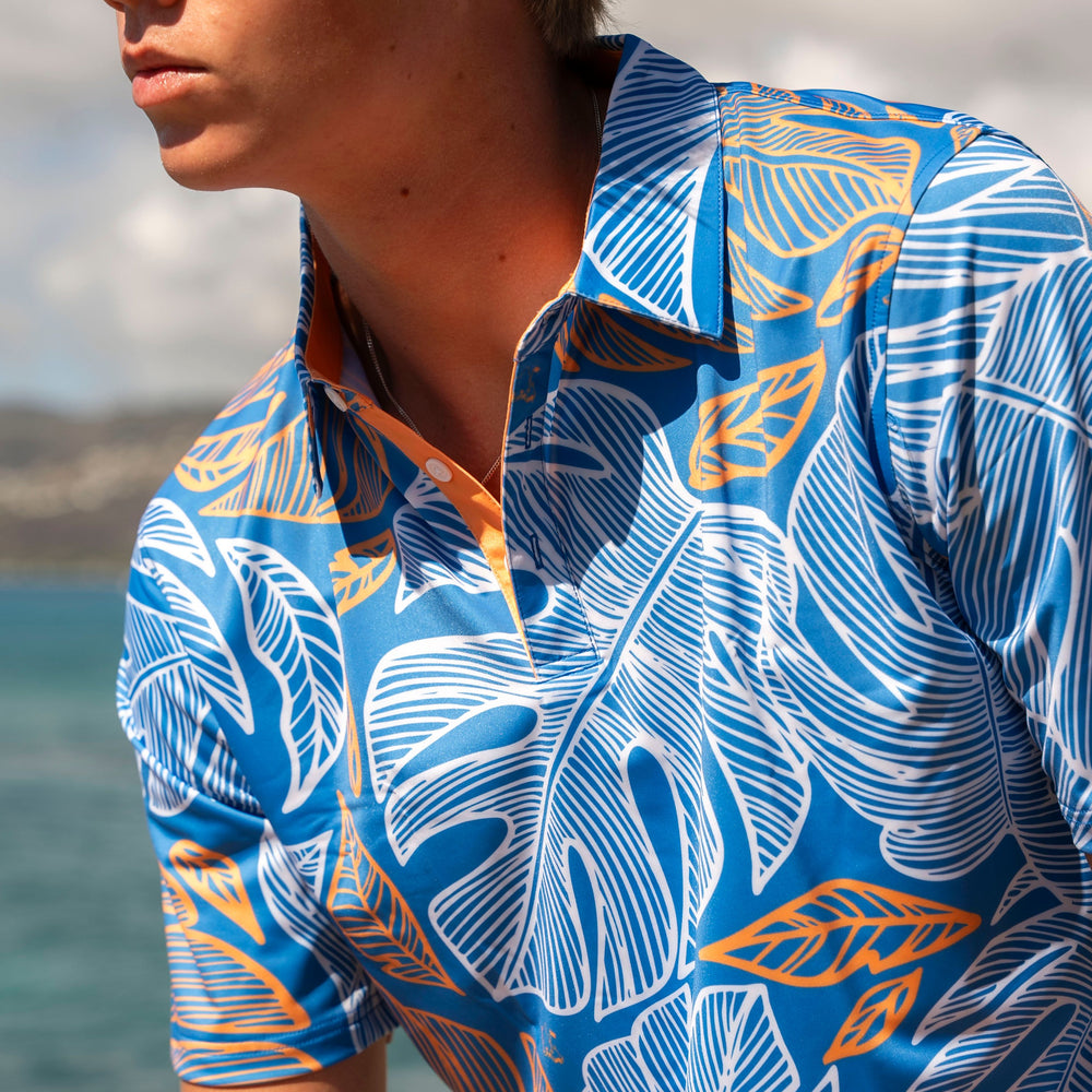 "Out of Line" Sea Gold - OGA Men's Polo - Blue / Gold