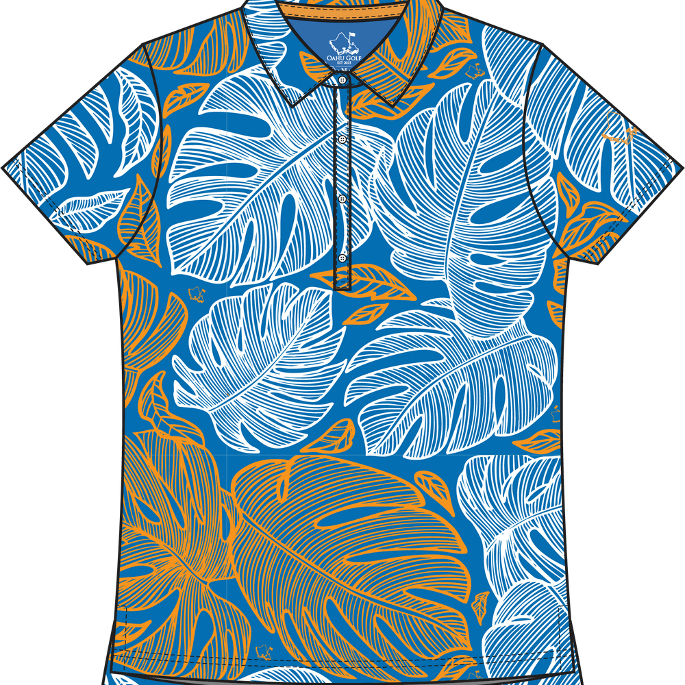 "Out of Line" Sea Gold - OGA Women's Polo - Blue / Gold