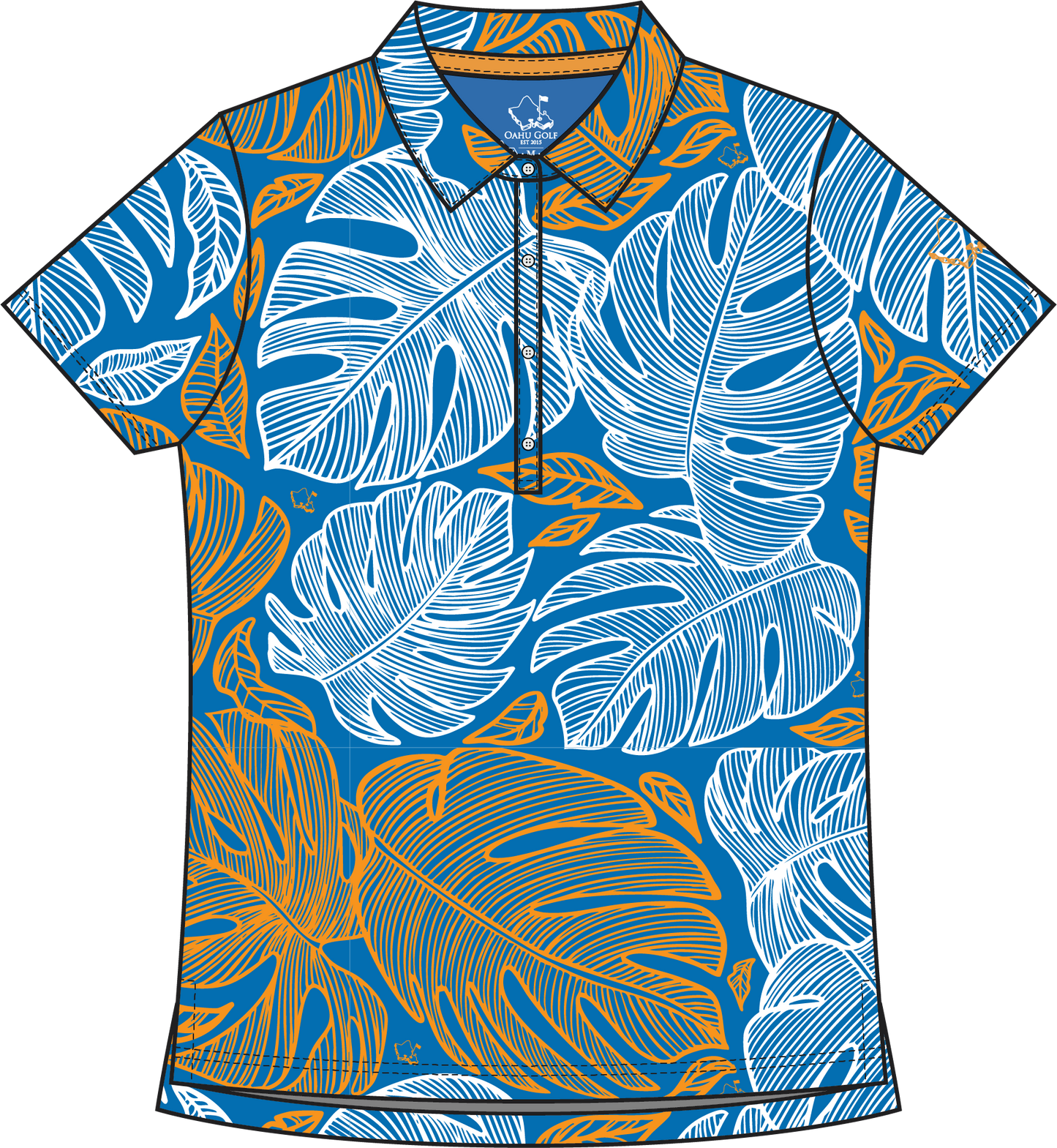 "Out of Line" Sea Gold - OGA Women's Polo - Blue / Gold