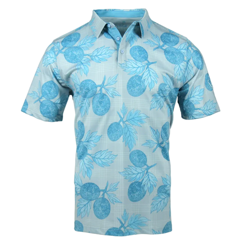 "Palaka Ulu" - OGA Men's Polo - Blue Silver