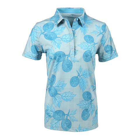 "Palaka Ulu" - OGA Women's Polo - Blue Silver