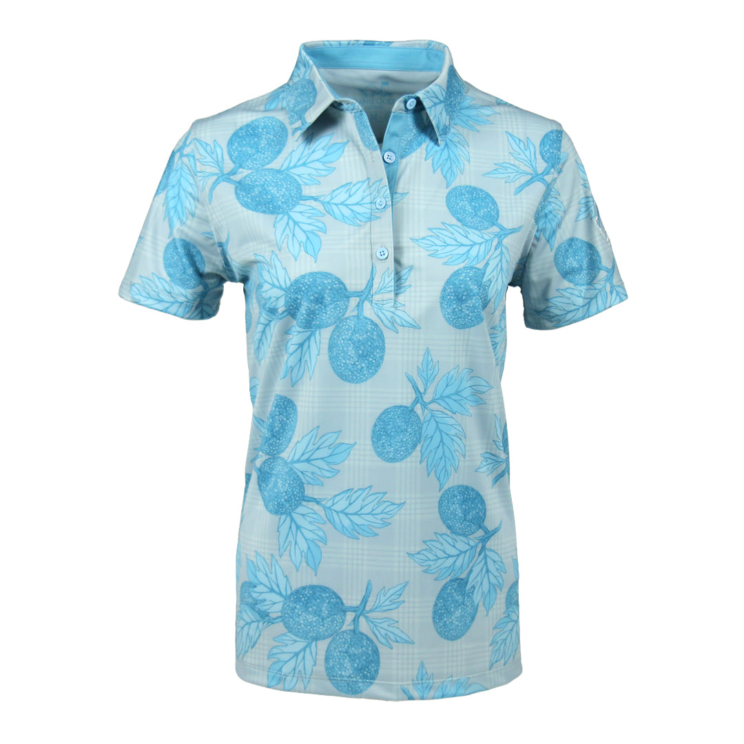 "Palaka Ulu" - OGA Women's Polo - Blue Silver