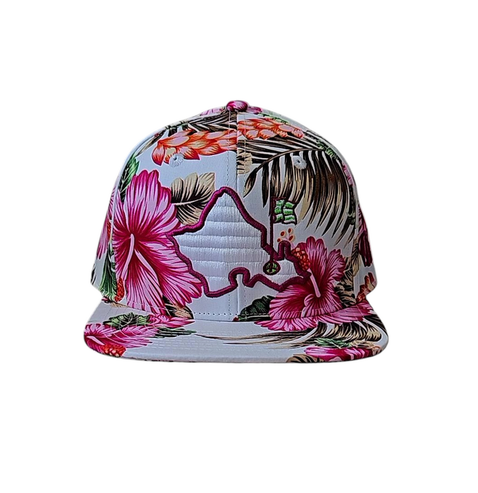 "Pink Floral" - 6 Panel Aloha Print Snapback - Multicolor