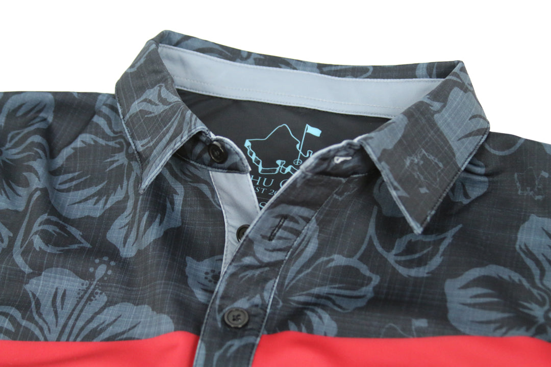 "Retro Stripes" Black Prism - OGA Men's Polo - Black