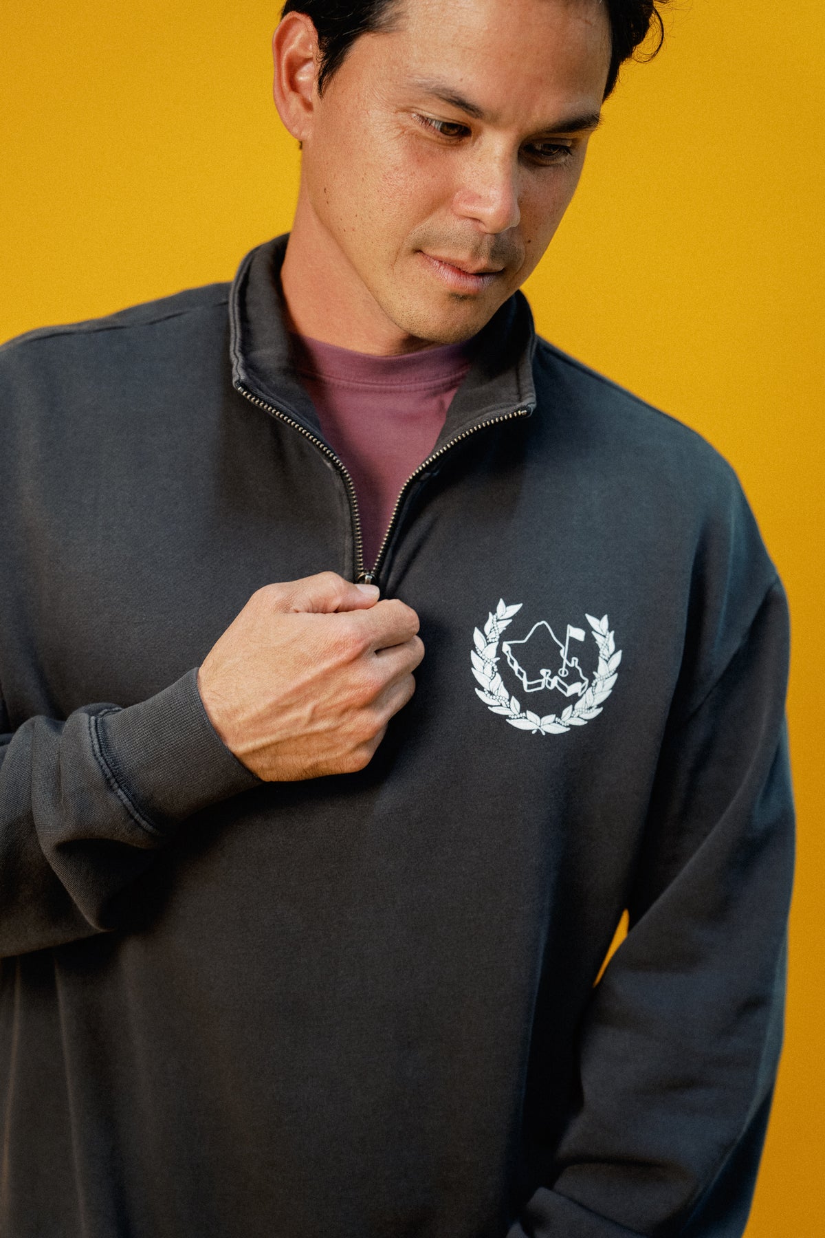 1/4 ZIP CHEVRON