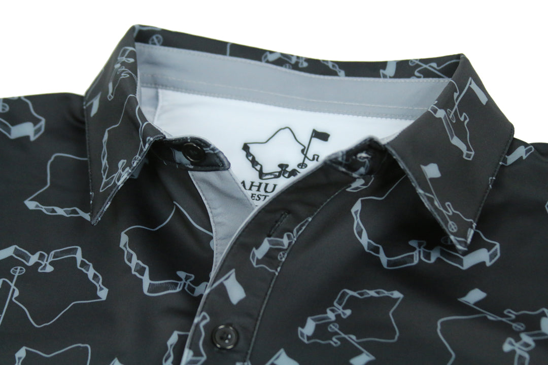 "Scattered Islands" Black Onyx - OGA Youth Polo - Black