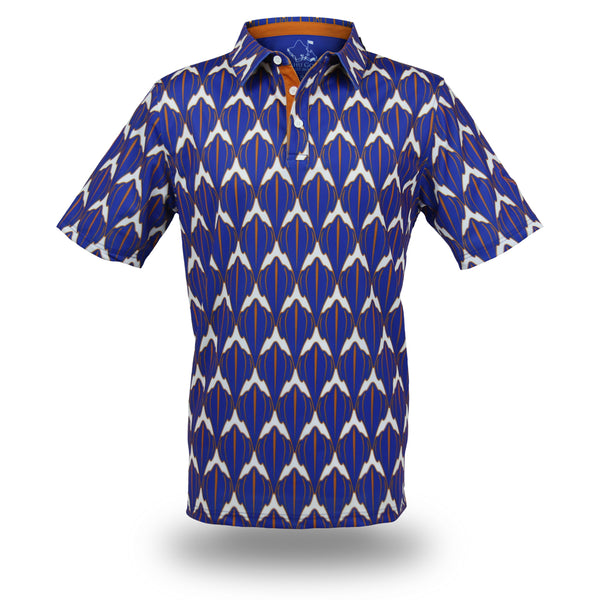 "Shark" Cobalt Rust - OGA Men's Polo - Cobalt Blue