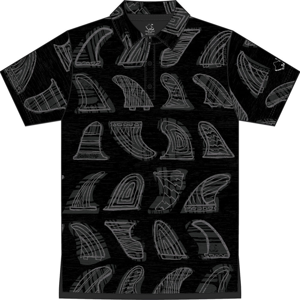 "Skegs" Black Lava - OGA Youth Polo - Black / Gray