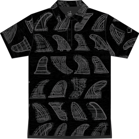 "Skegs" Black Lava - OGA Youth Polo - Black / Gray