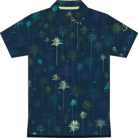 "Ti Leaf" Twilight Sky - OGA Youth Polo - Midnight Blues / Mint