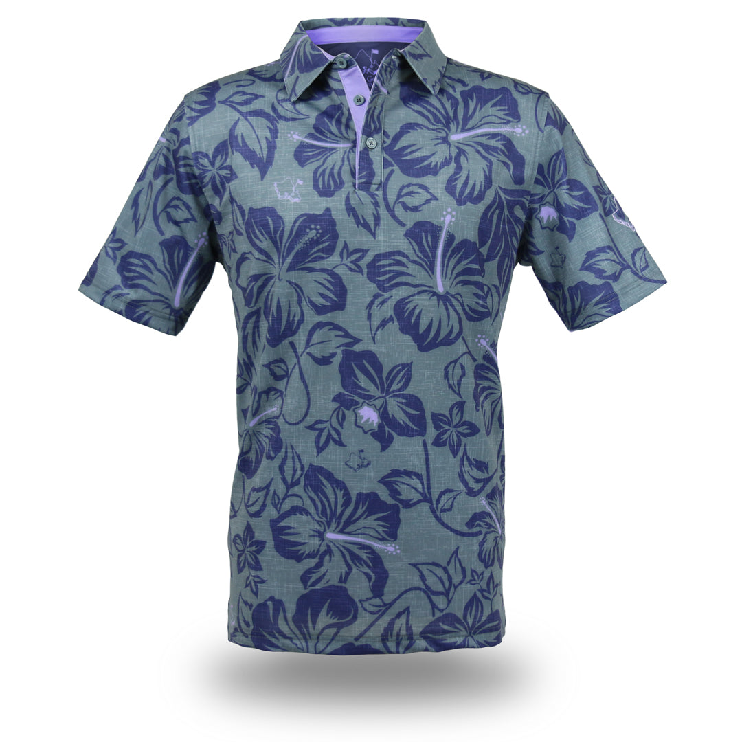 "Ube Bloom" - OGA Men's Polo - Graphite Ube