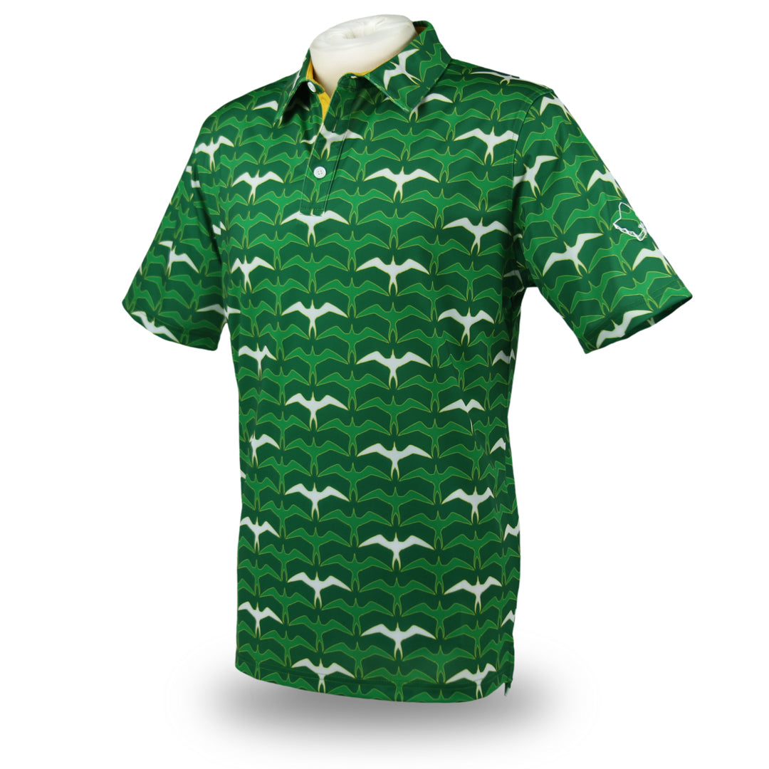 "Wasters 3.0" Iwa Flock - OGA Men's Polo - Grass Green