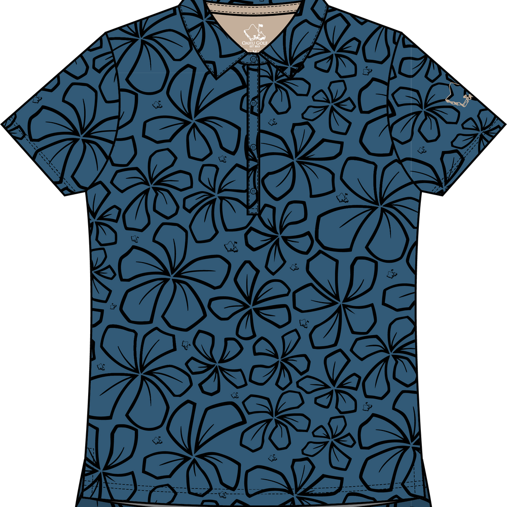 
                      
                        "Mini Retro" Blue Haze - OGA Women's Polo - Dusty Blue / Black
                      
                    