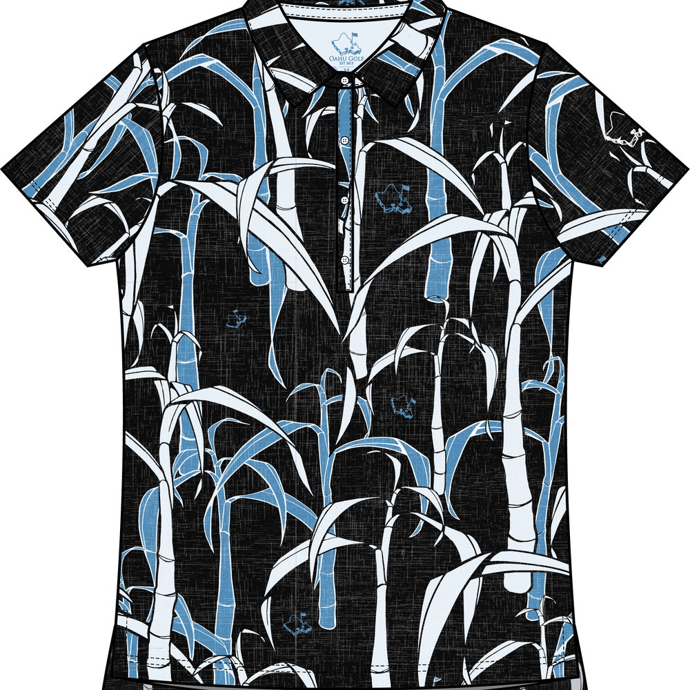 
                      
                        "Sugar Cane" Powder Black - OGA Women's Polo - Powder Blue / Obsidian
                      
                    
