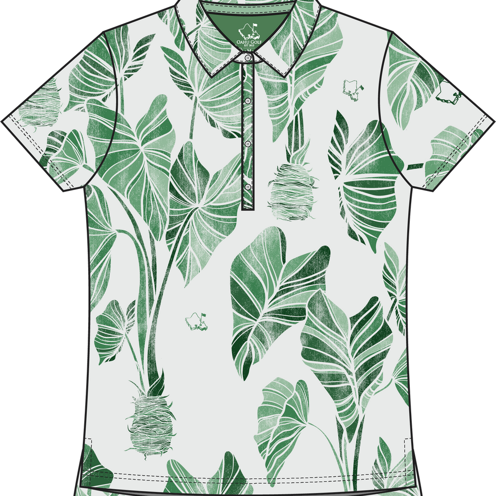 "Kalo" Green - OGA Women's Polo - Multi Green
