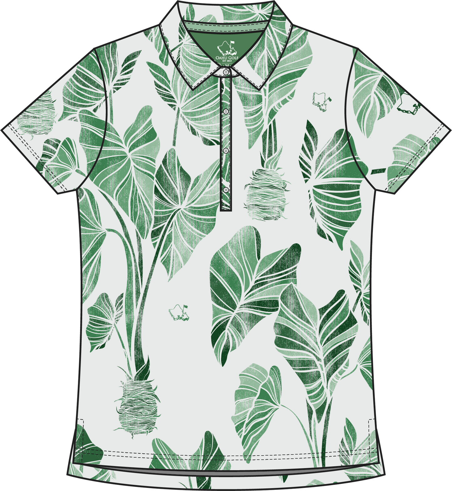 "Kalo" Green - OGA Women's Polo - Multi Green