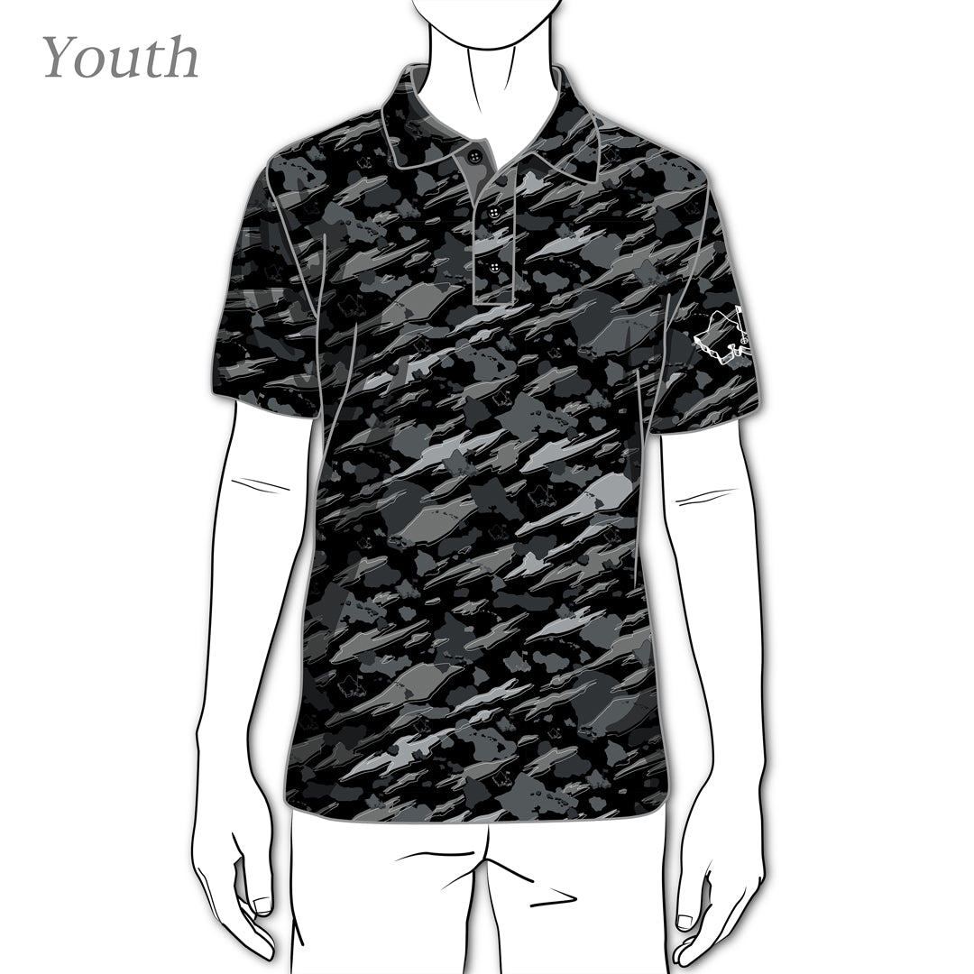 YOUTH "ISLE-N-FLOW" BLACK POLO