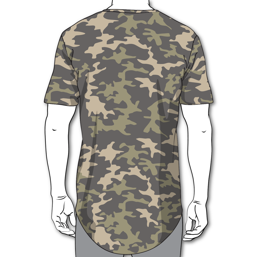 "Chevron Icon" Drop Tail UNISEX Graphic Tee - Khaki Camo