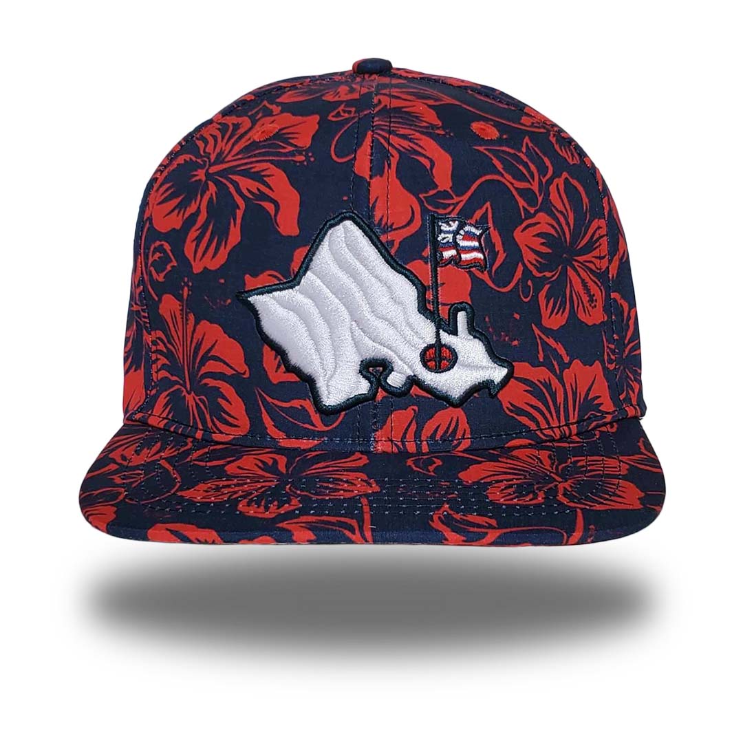 BLUE/RED HIBISCUS SNAPBACK